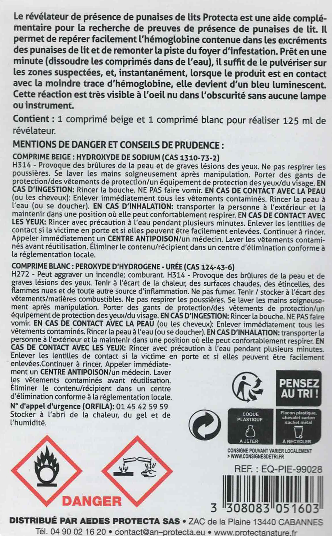 révélateur de présence punaises de lit Protecta 100 ml