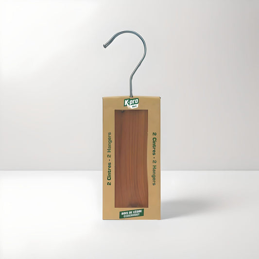 Etui de 2 cintres au bois de cèdre Kpro